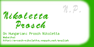 nikoletta prosch business card